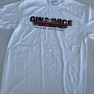 NEW Gin & Juice Dre Snoop Dogg White T Shirt Short Sleeve Size MEDIUM